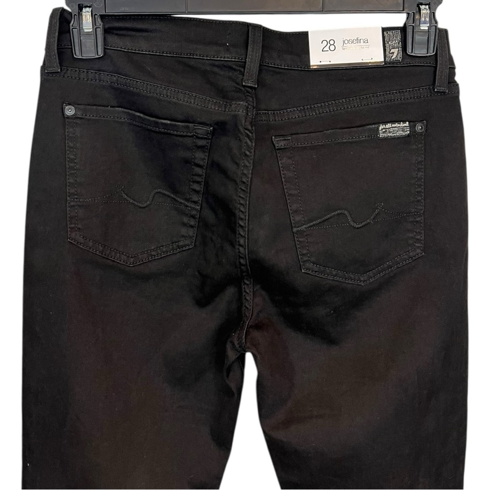 7 For All Mankind Josefina Feminine Boyfriend Jeans Black Size 28 NWT - Picture 4 of 11